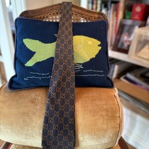 Gucci Dark Brown GG Pattern Tie